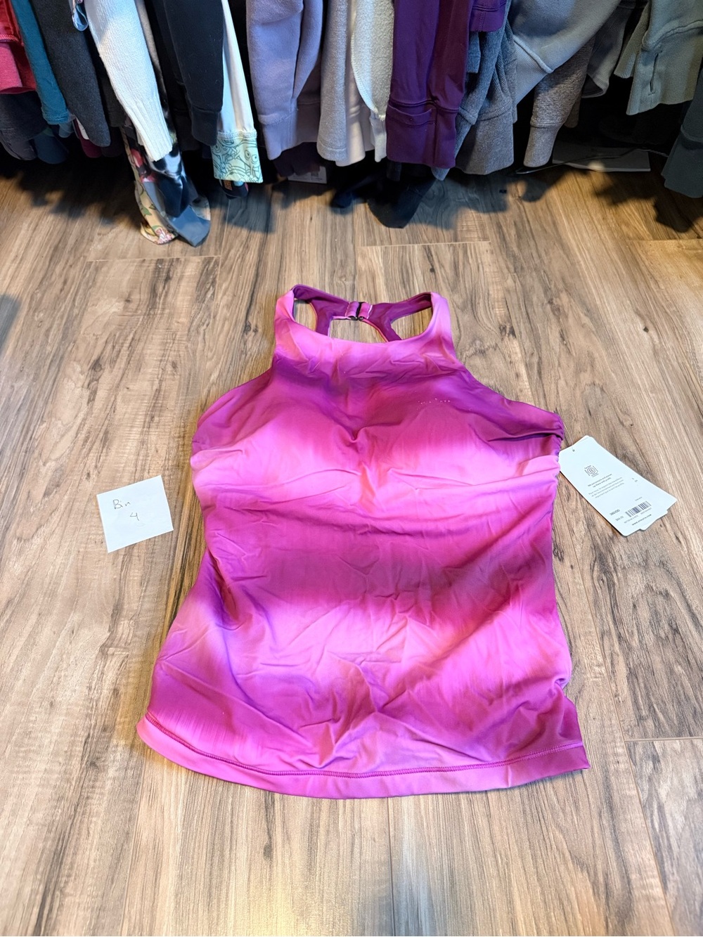 Athleta Pink Ombre High-Neck Tankini Top, NWT, imperfect